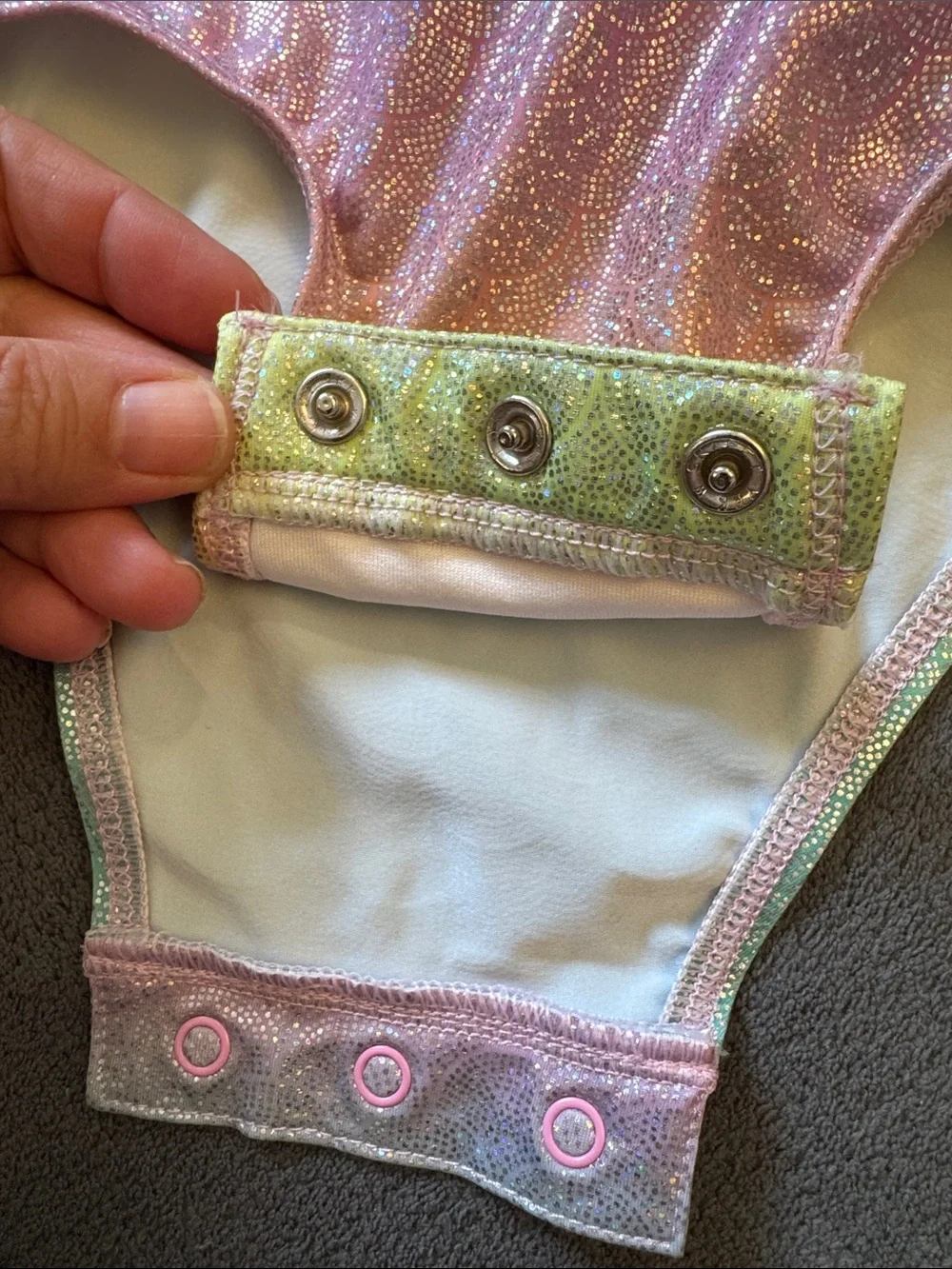 Old Navy Girls' Rainbow Shimmer Long-Sleeve One-Piece Swimsuit